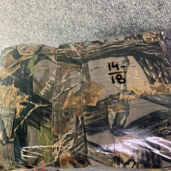 VINTAGE SECLUSION 3D CAMO LONG‎ SLEEVE POCKET BUTTON DOWN HUNTING SHIRT SIZE XL - Picture 6 of 6